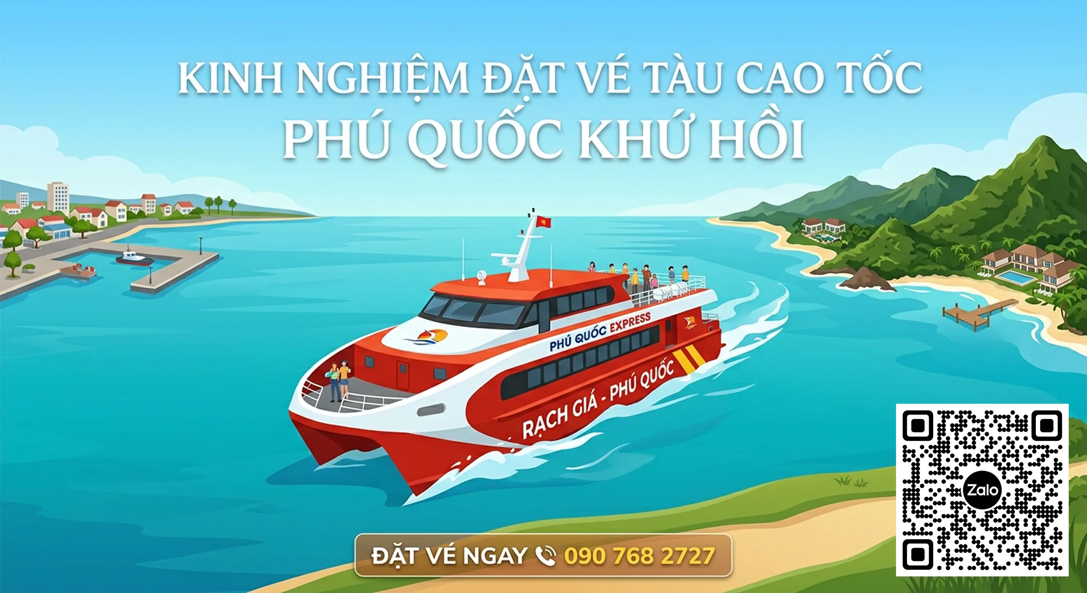 QR đặt vé tàu Phú Quốc nhanh tại Đảo Ngọc Xanh Travle